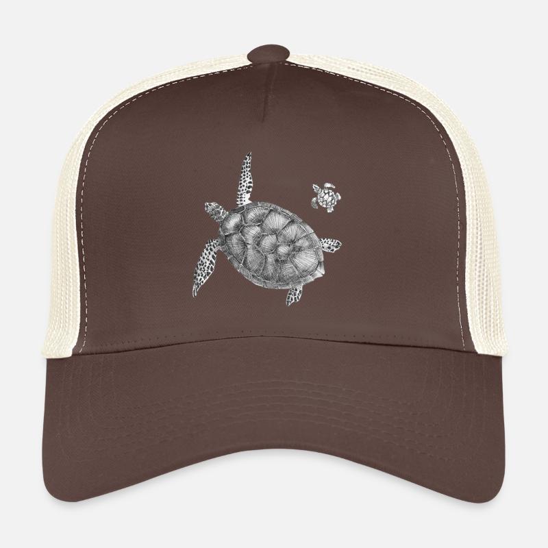 Seaturtle Poster - Trucker Cap - brown/beige