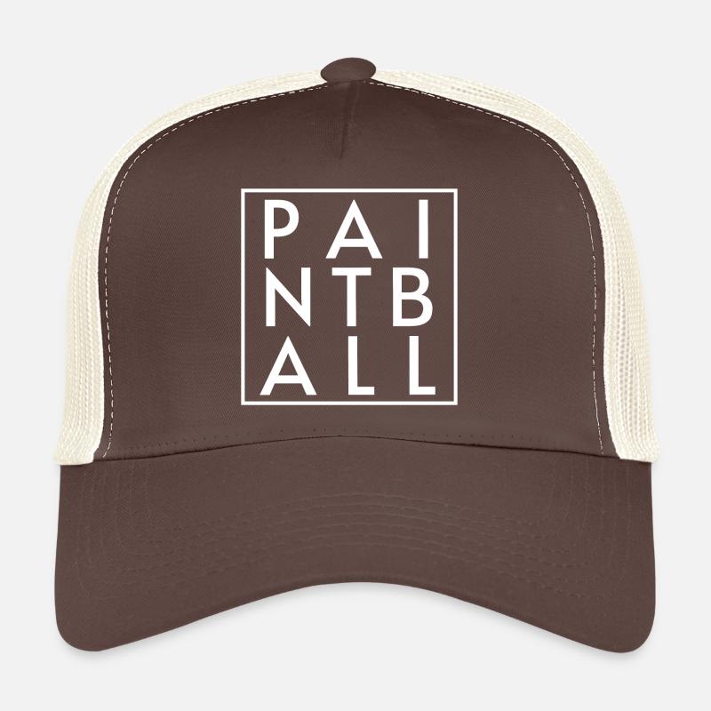 Conception simple de lettres 3x3 pour le paintball - Casquette trucker  - marron/beige