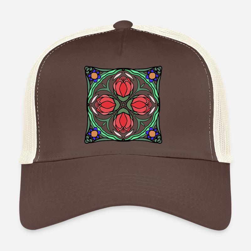 Mandala Art Déco Fleur Casquette trucker 