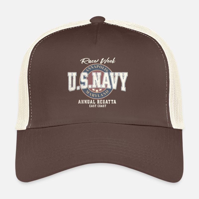 Design U.S. Navy Annapolis Regatta - Casquette trucker  - marron/beige