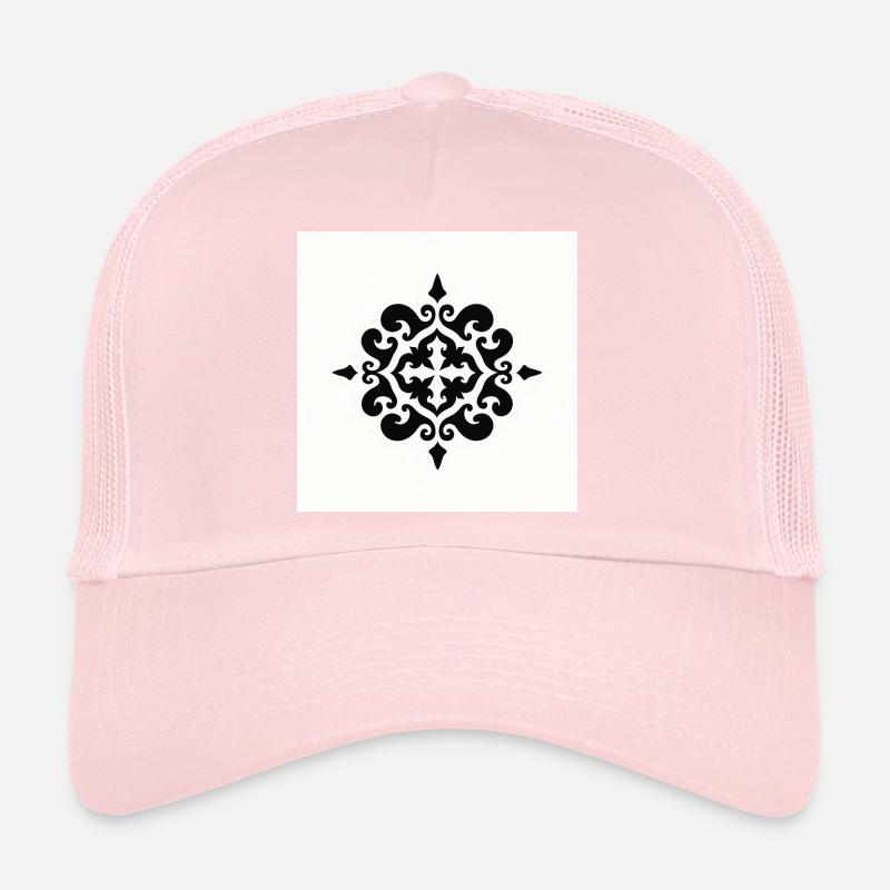 Elegant Black Ornamental Pattern Trucker Cap
