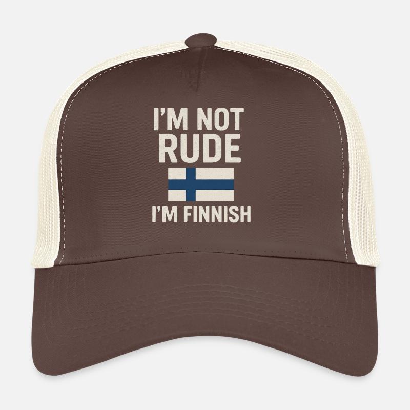 Drapeau finlandais. Pas impoli - Casquette trucker  - marron/beige