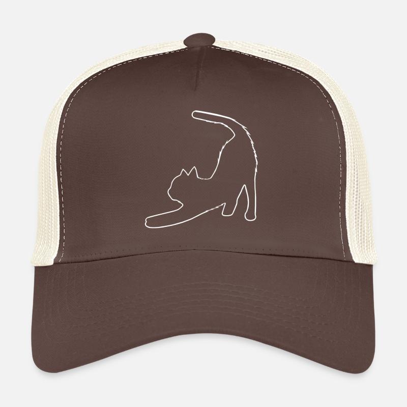 Outlines gestreckte katze Trucker Cap