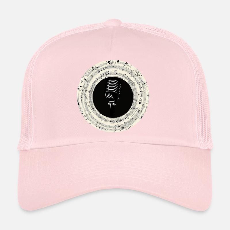 Microphone Musical Notes Art Casquette trucker 