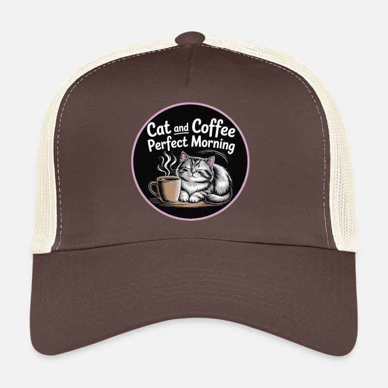 Chat et café Perfect Morning Casquette trucker 