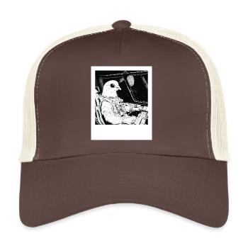 Pigeon de l’espace dans le cosmos des astronautes - Casquette trucker  - marron/beige - Devant