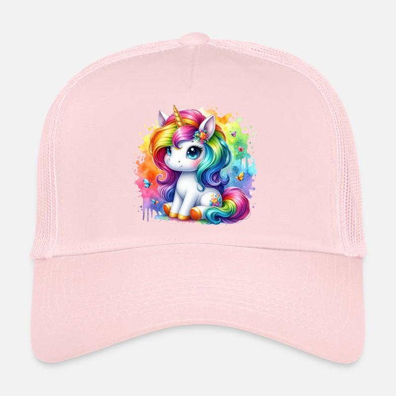 Regenbogen Einhorn Aquarell Trucker Cap