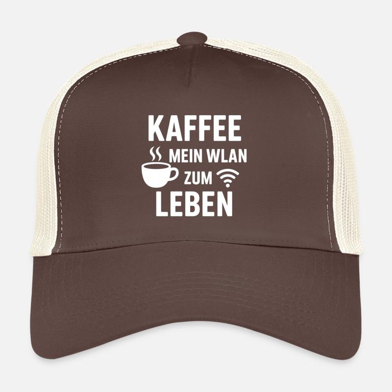 Kaffee WLAN Zum Leben - Trucker Cap - Braun/Beige