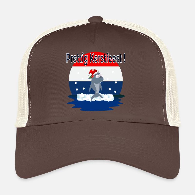 Frohe Weihnachten Haie - Trucker Cap - Braun/Beige