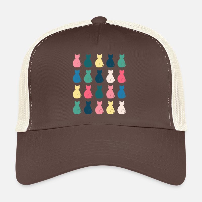 Katzenmusterin Pastellfarben – Pop-Art Design Trucker Cap