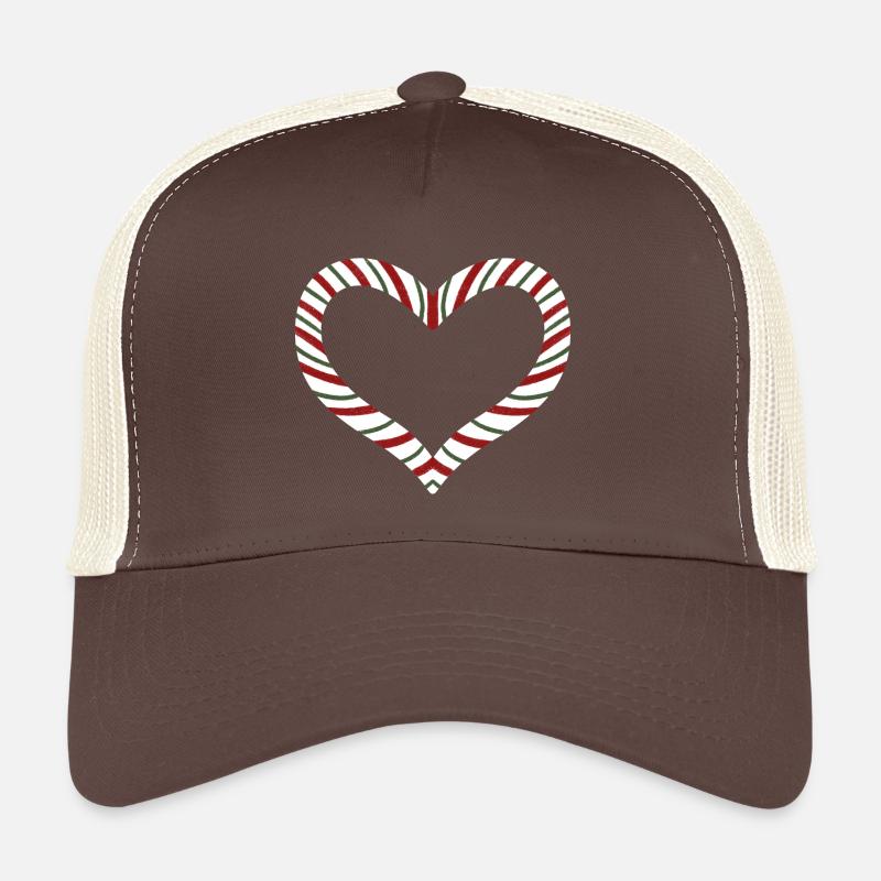 Candy Cane Rayé Coeur Casquette trucker 