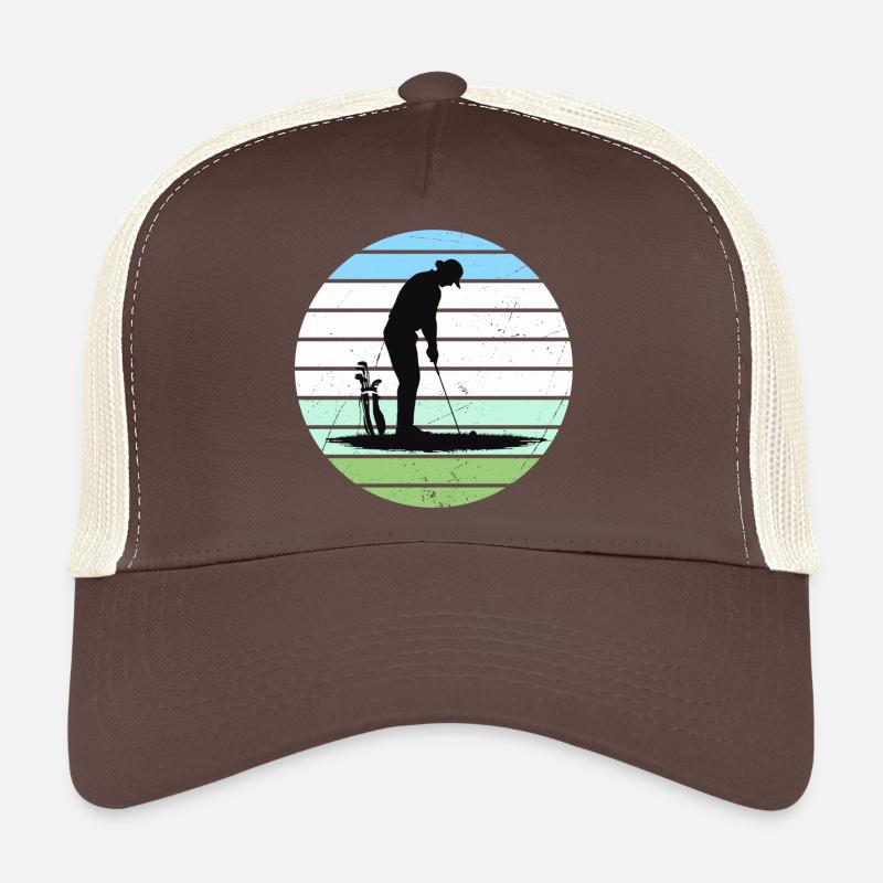 Silhouette de golf en cercle pastel Casquette trucker 
