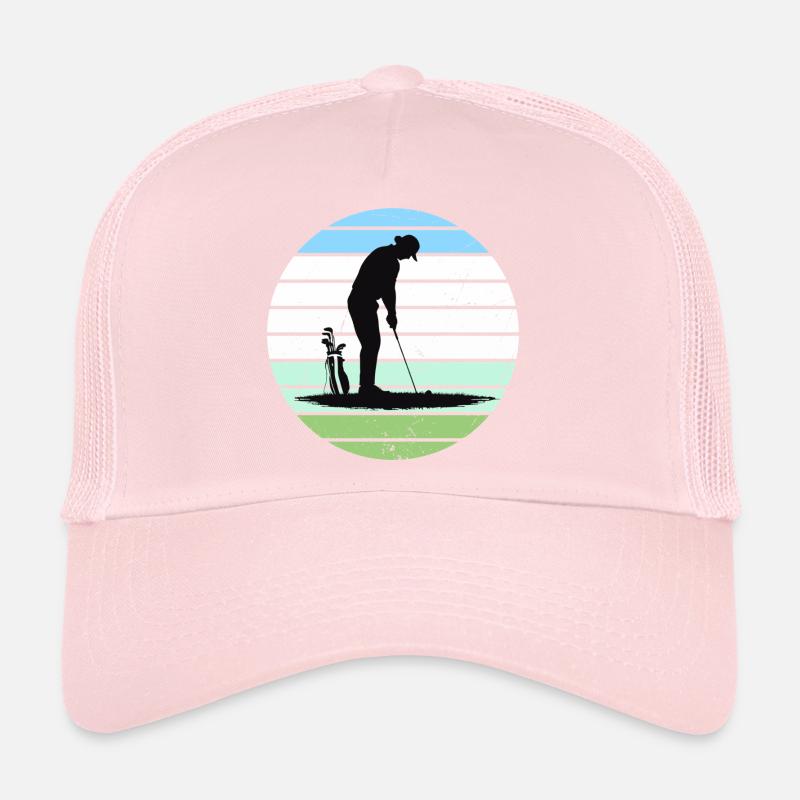 Silhouette de golf en cercle pastel Casquette trucker 