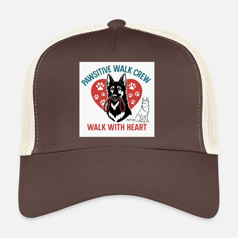 Pawsitive Walk Crew Herzpfoten - Trucker Cap - Braun/Beige