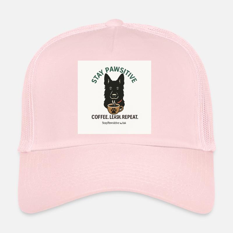 Stay Pawsitive Chien Motif Café Casquette trucker 