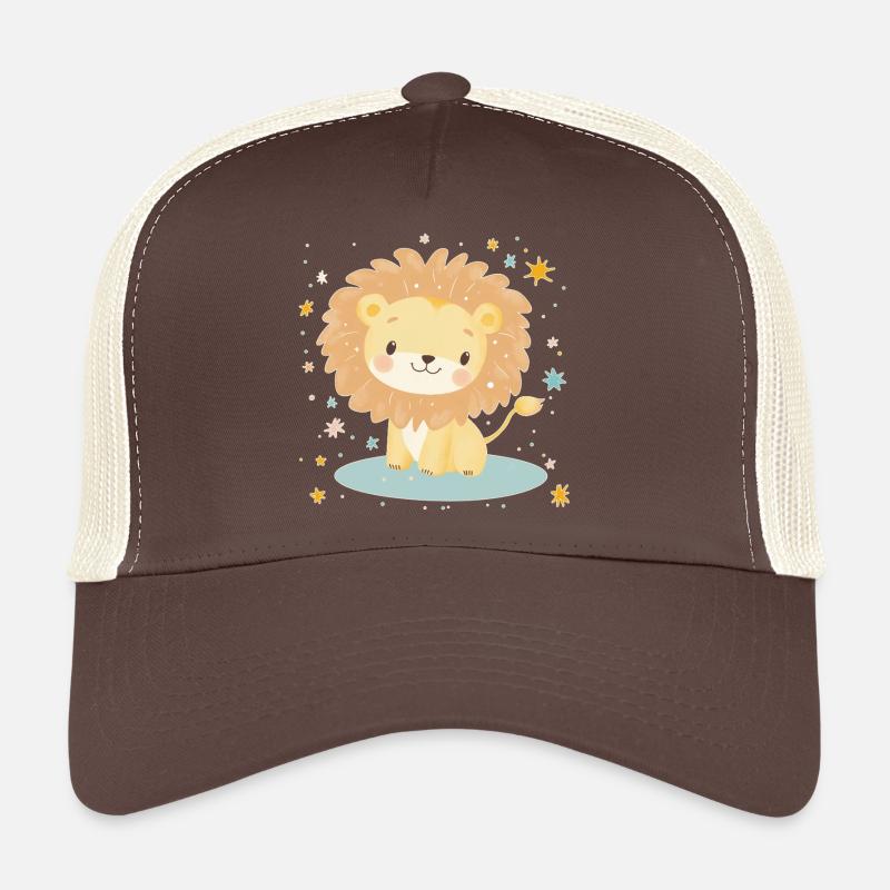 Süßer Löwe mit Sternenhimmel - Trucker Cap - Braun/Beige
