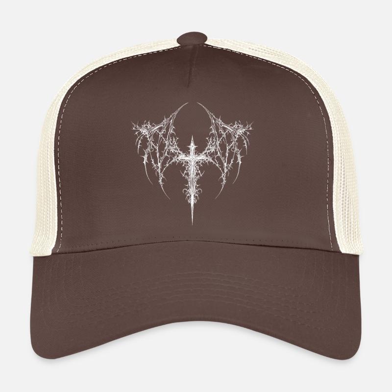 Thorny Cross Ornament Logo - Trucker Cap - brown/beige