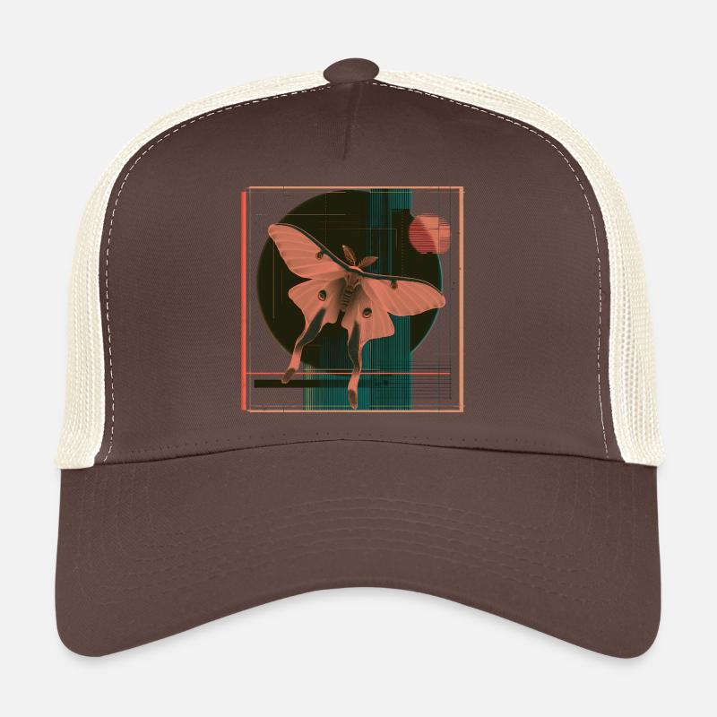 Luna Moth – Design rétro géométrique de papillon de nuit Casquette trucker 