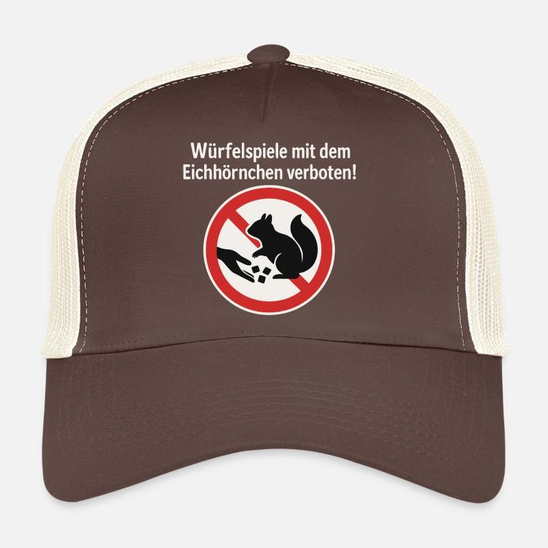 Plaisanterie du panneau d’interdiction du jeu de dés écureuil Casquette trucker 