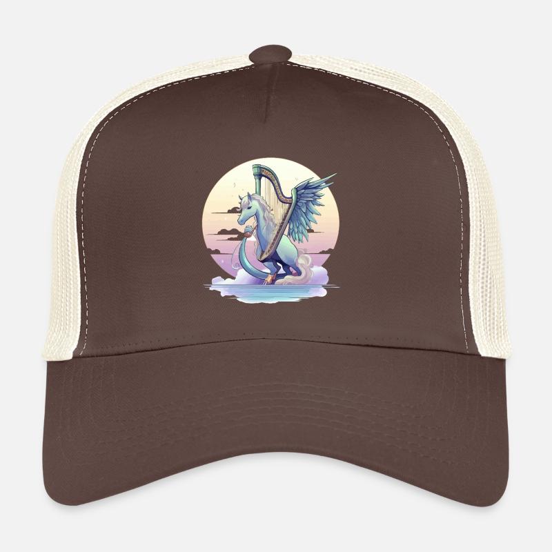 Pegasus with harp in the evening Trucker Cap