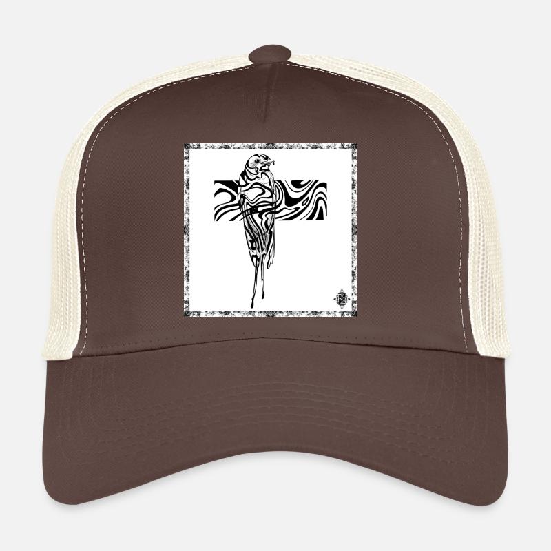 Abstract Parrot in Flowing Cross Trucker Cap