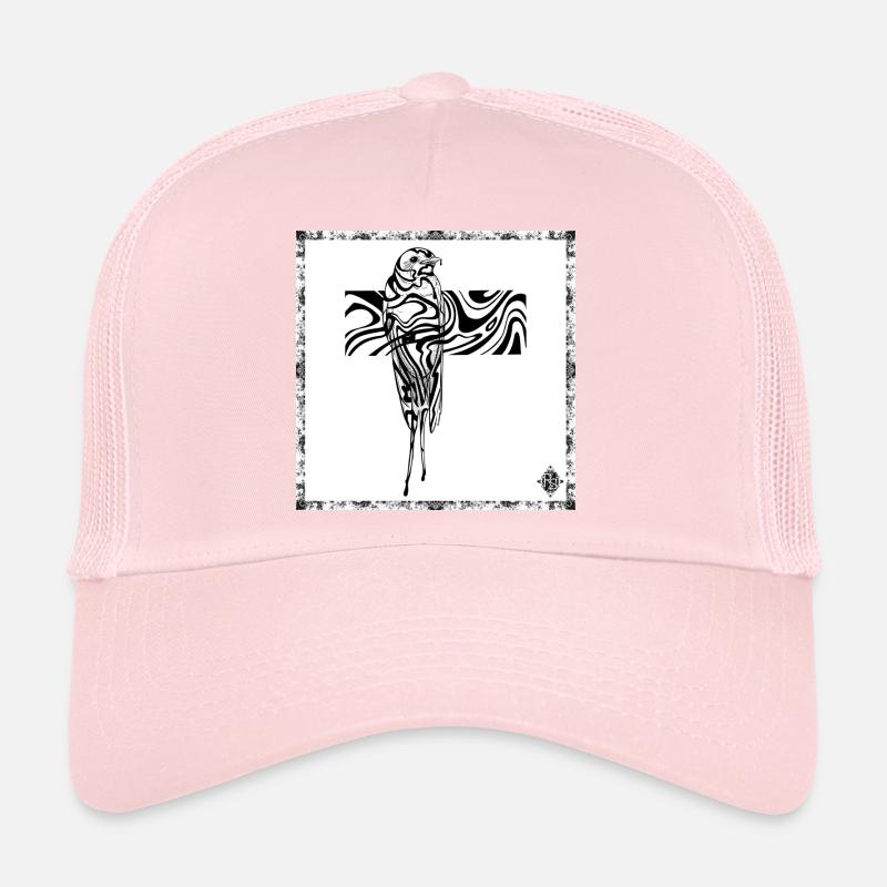 Perroquet abstrait en croix fluide Casquette trucker 