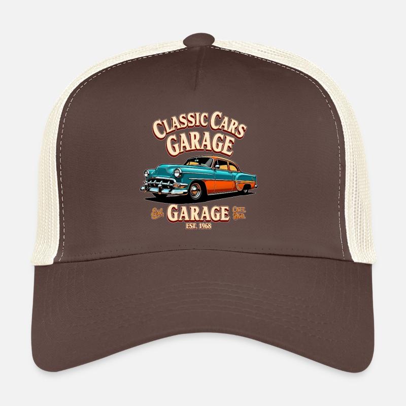 Impression de garage de voitures classiques Casquette trucker 