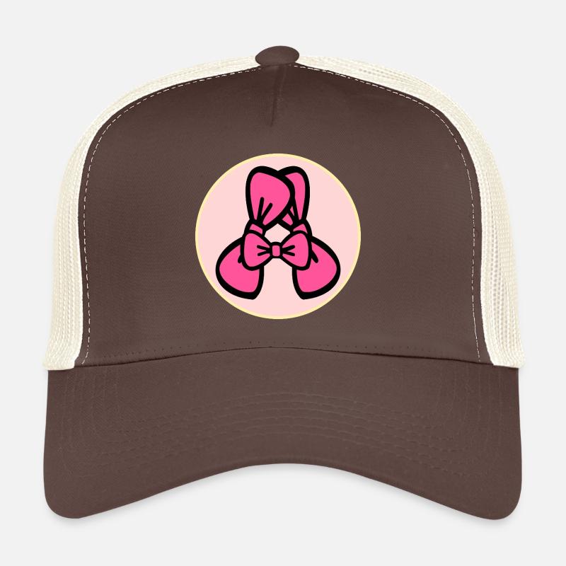 Namensgeschenke Haarschleife Buchstabe A - Trucker Cap - Braun/Beige