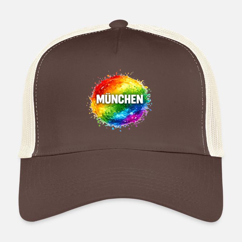 Colorful color splash over Munich - Trucker Cap - brown/beige