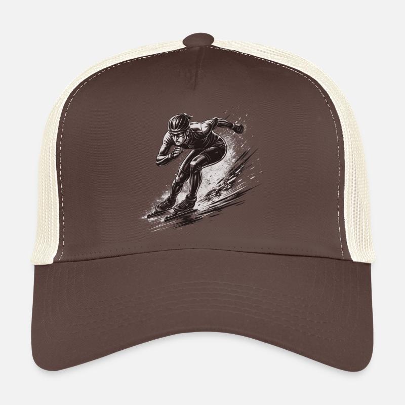 Eisschnellläufer in voller Dynamik Trucker Cap