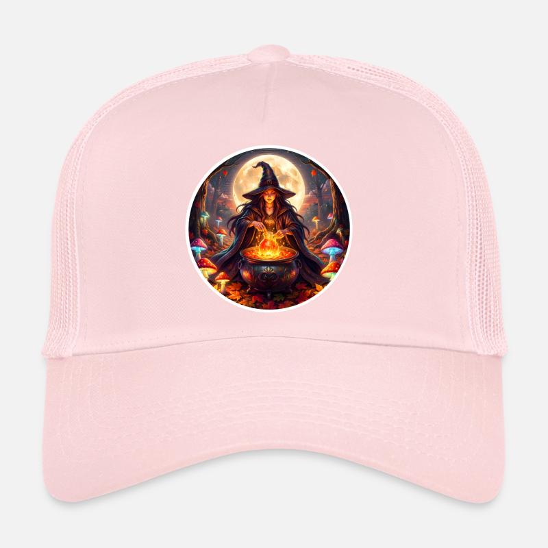 Moonlit Witch Cauldron Magic Trucker Cap