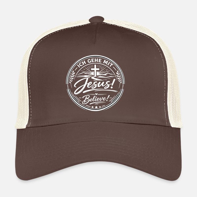 Jesus! Believe Rundes Glaubenslogo Trucker Cap