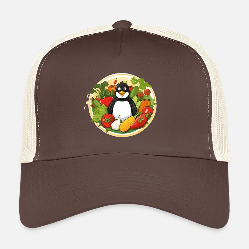 Penguin in the vegetable paradise Trucker Cap