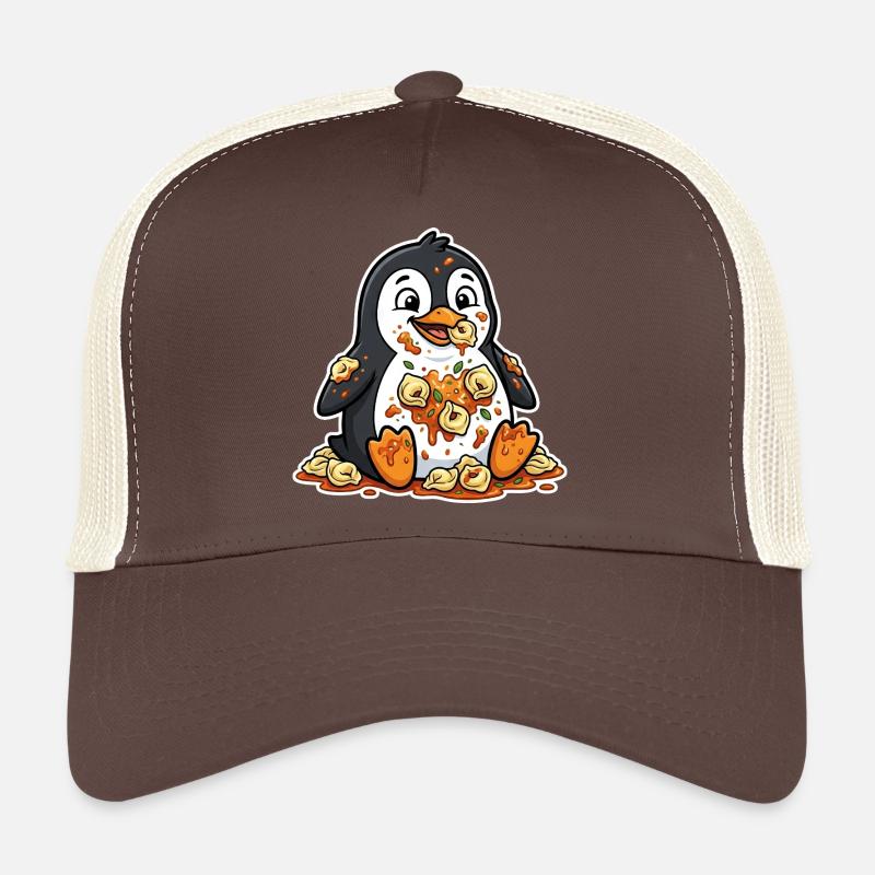 Pingouin mignon avec Tortellini Chaos Casquette trucker 