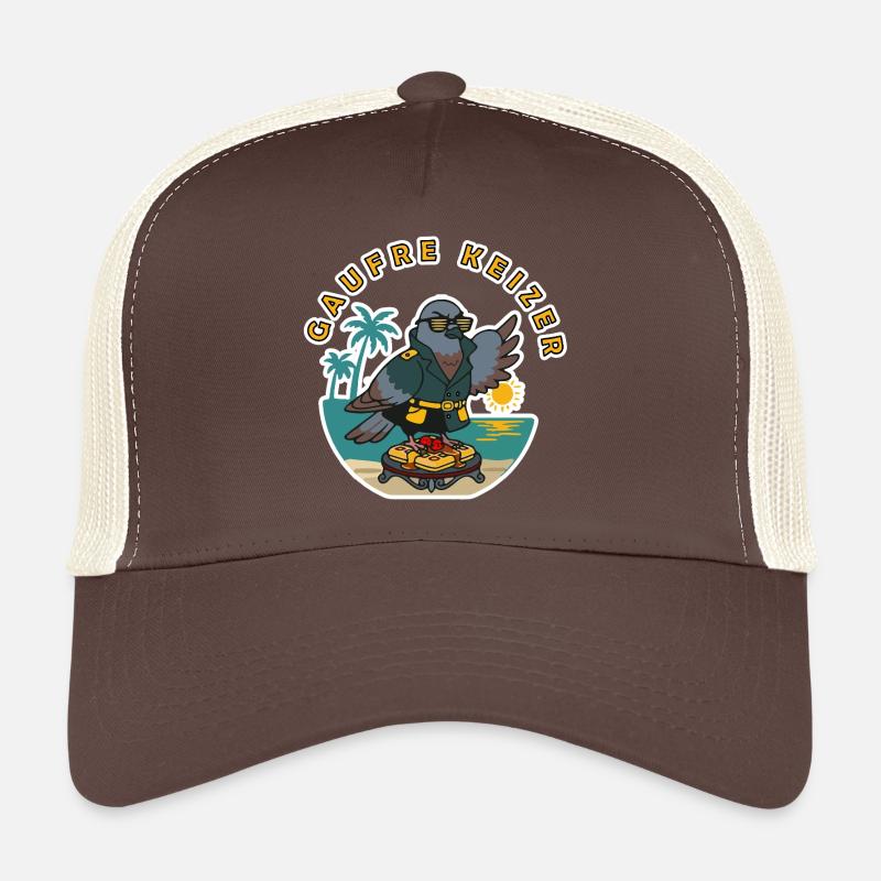 brussels belgium  luxury pigeon waffle king sunset Trucker Cap