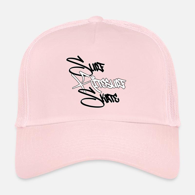 Graffiti Surf Script Blanc Casquette trucker 