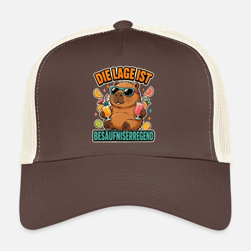 Capybara Cocktail Spruch Trucker Cap