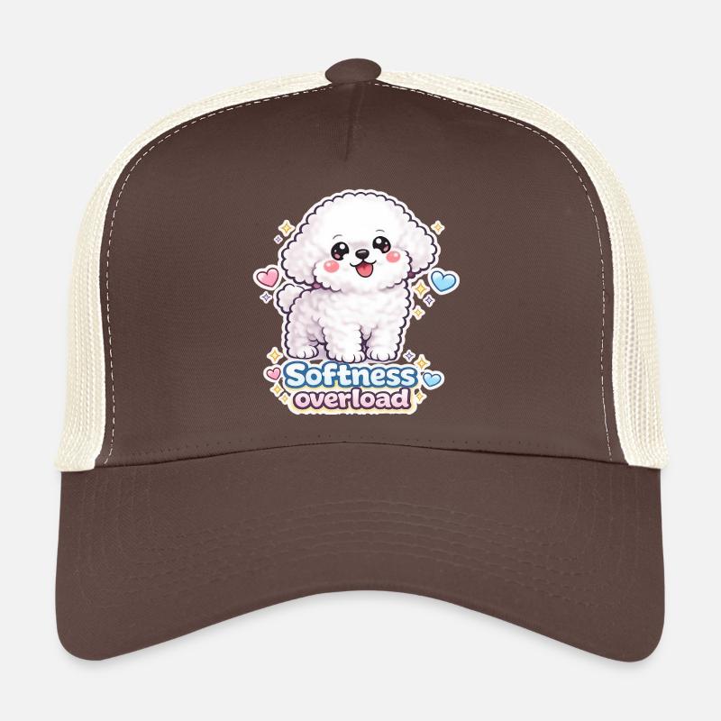 Softness Overload - Cute Bichon Dog Design - Trucker Cap - brown/beige