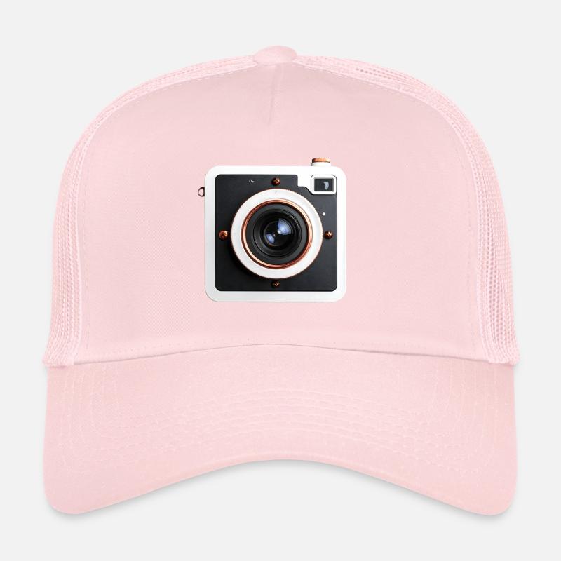 Retro Square Camera Copper Accents Trucker Cap