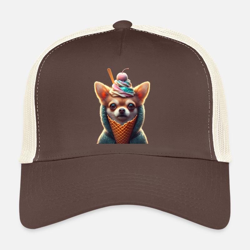 Chihuahuat Mignon en Cornet de Glace Casquette trucker 