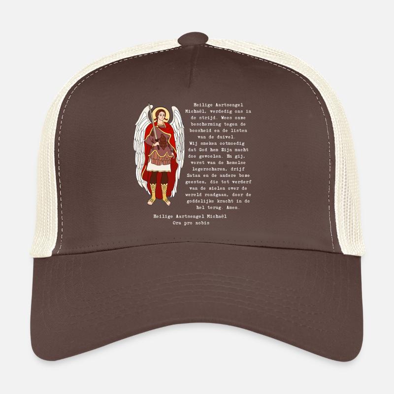 St. Michael's Prayer. - Trucker Cap - brown/beige
