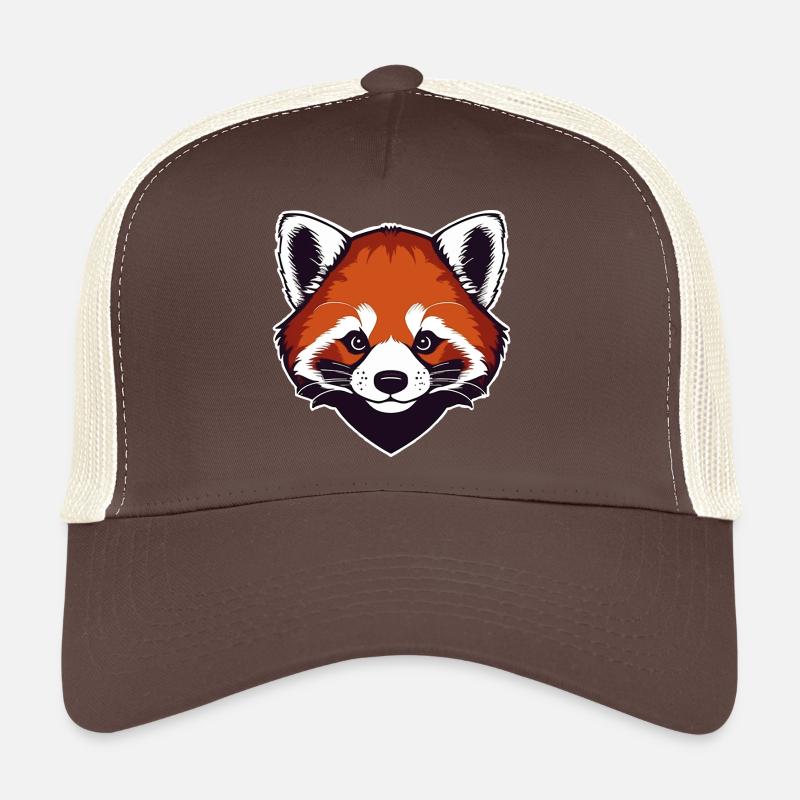 Roter Panda (Kopf) - Trucker Cap - Braun/Beige