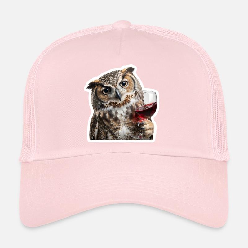 Chouette sage lors de la soirée vins douillette Casquette trucker 