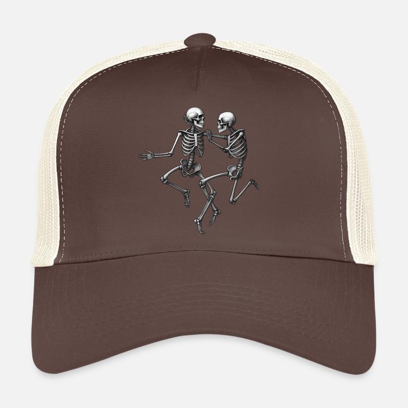 SKELETONS DANCER #2 - black & white Trucker Cap