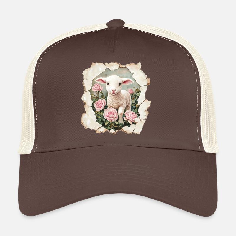 Lamm mit Schmetterling Trucker Cap