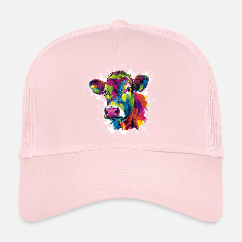 Explosion de couleurs Cow Pop Art Casquette trucker 