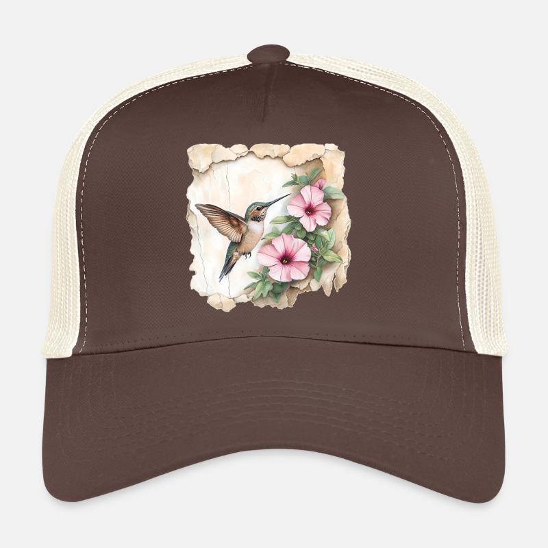 Kolibri mit Blüten Trucker Cap