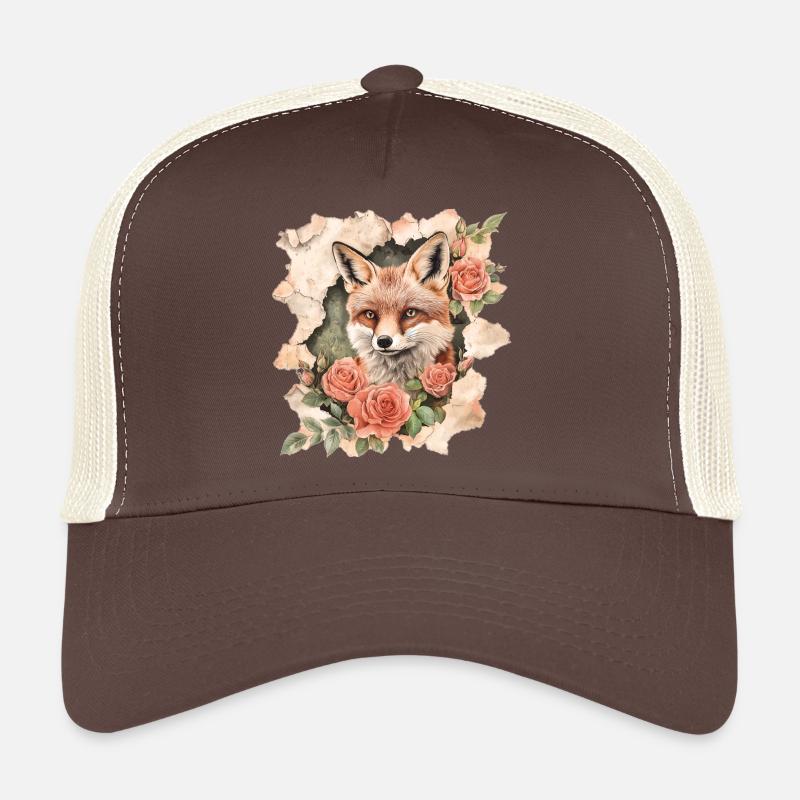 Fuchs mit Rosen Vintage Trucker Cap