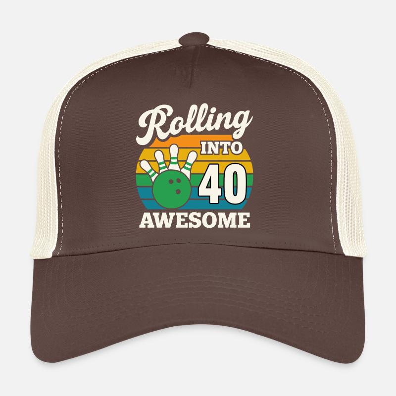 Retro Bowling 40th Birthday Design Trucker Cap