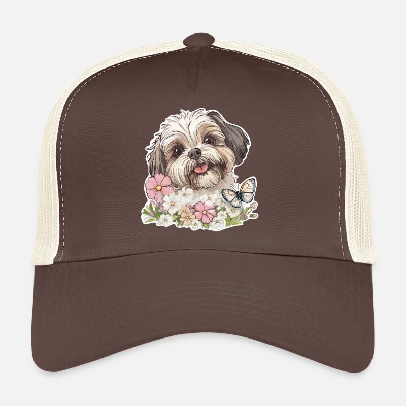 Shih Tzu et papillon Casquette trucker 